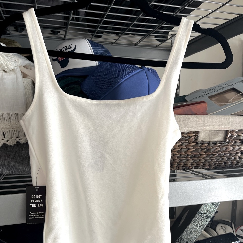 Express square next bodysuit in Cream/ivory. Brand new with tags. XS